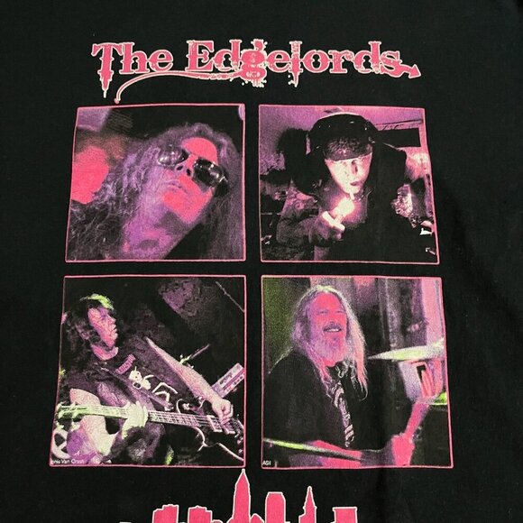 Y2K The Edgelords Band Shirt Black Large - Picture 3 of 3